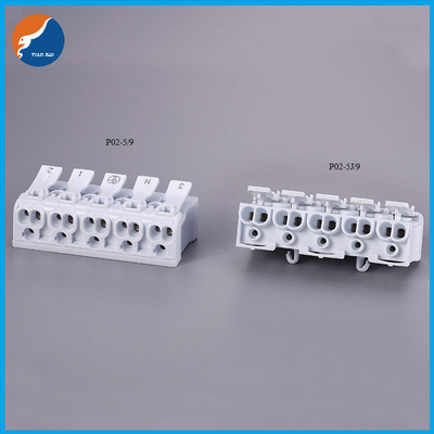 एलईडी लाइट के लिए वायर कनेक्टर में 2 3 4 5 पोर्ट्स 450V 24A 0.5-2.5mm2 PA हाउसिंग स्क्रूलेस पुश