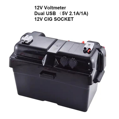 आउटडोर प्लास्टिक पनरोक 100A 12V बैटरी बॉक्स, साहसिक कैम्पिंग बैटरी बॉक्स