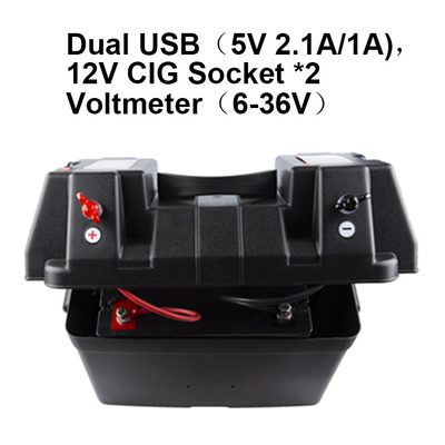 USB चार्जर के साथ चीन फैक्टरी ट्रेलर वाटरप्रूफ आउटडोर सोलर स्मॉल बैटरी बॉक्स 12V