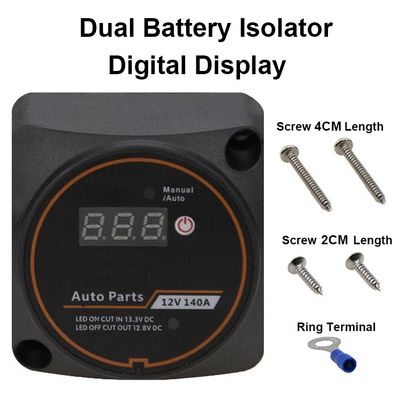 डिजिटल डिस्प्ले वोल्टेज सेंसिटिव स्प्लिट चार्ज रिले VSR 12V 140A टूरिस्ट कार RV यॉट स्मार्ट ड्यूल बैटरी आइसोलेटर